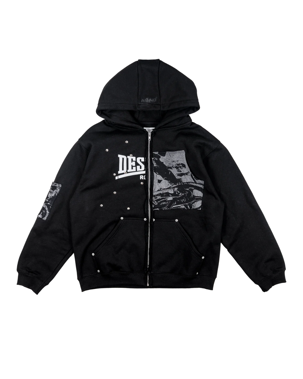 DESTROY RACISM (SWALLOW YOUR PRIDE) APPLIQUE HOODIE