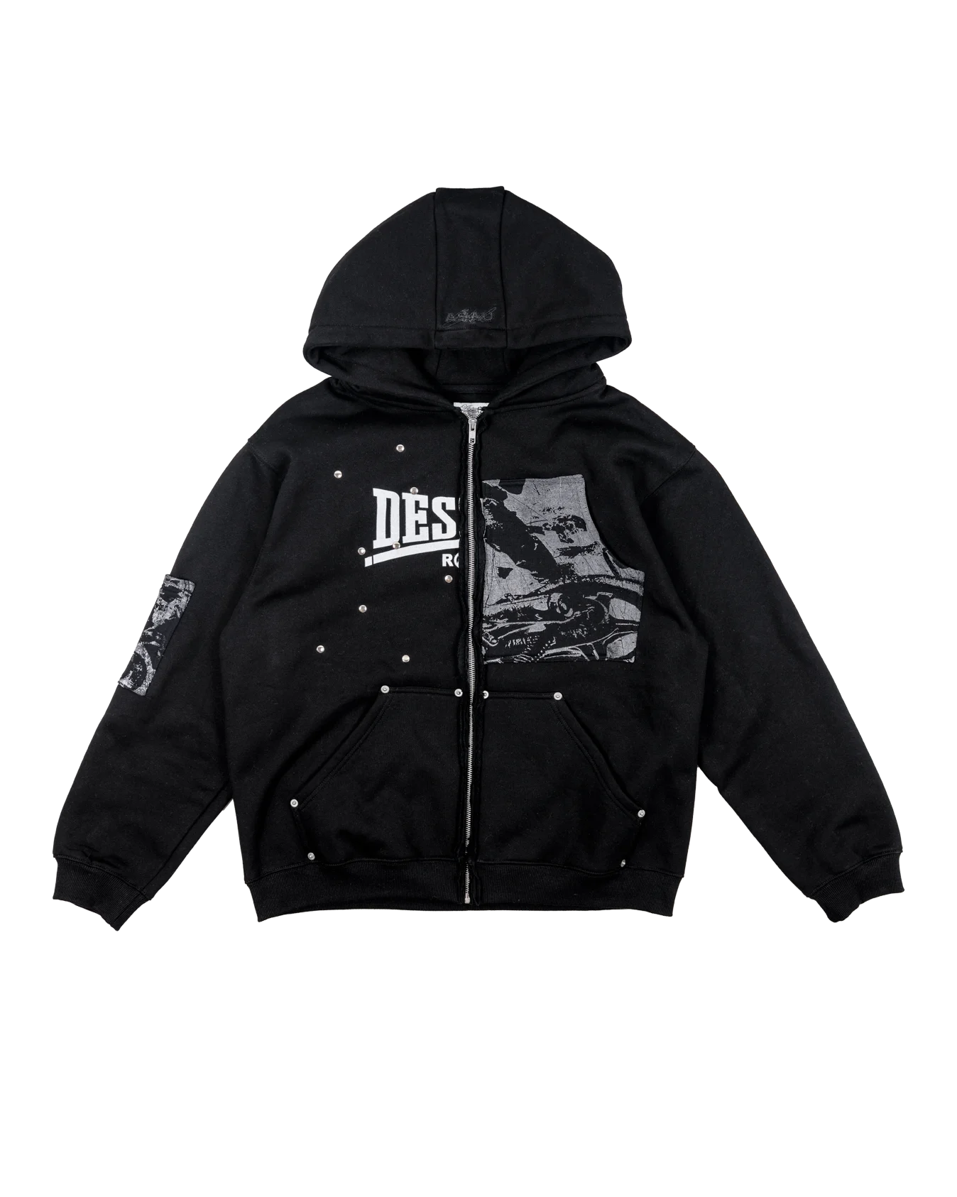 DESTROY RACISM (SWALLOW YOUR PRIDE) APPLIQUE HOODIE